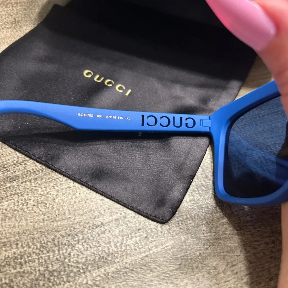 221. Gucci Bold Blue Sunglasses